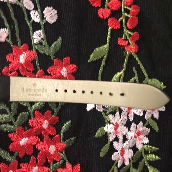 Kate Spade Gold with Gems Black Leather Strap Watch - Picture 6 of 12